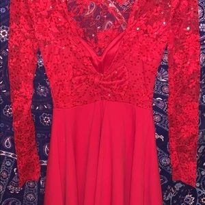 Jodi Kristopher red floral dress